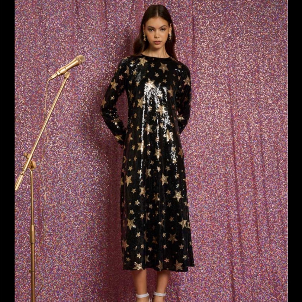 Sister Jane Super Star Sequin Midi Dress Size M—NEW WITH TAGS